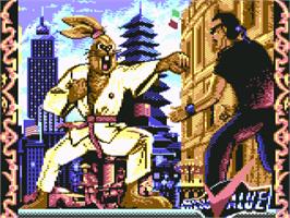 Title screen of International Ninja Rabbits on the Commodore 64.