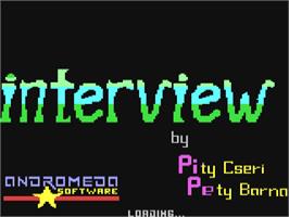 Title screen of Interview on the Commodore 64.