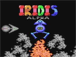 Title screen of Iridis Alpha on the Commodore 64.