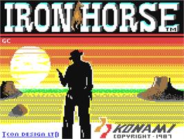 Title screen of Iron Horse on the Commodore 64.