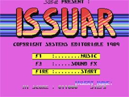 Title screen of Issuar on the Commodore 64.