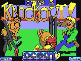 Title screen of It's A Knockout on the Commodore 64.