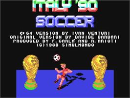 Title screen of Italy '90 Soccer on the Commodore 64.