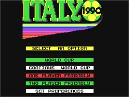 Title screen of Italy 1990 on the Commodore 64.