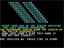 Title screen of Ivasive Action on the Commodore 64.