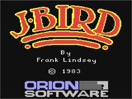 Title screen of J-bird on the Commodore 64.