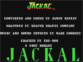 Title screen of Jackal on the Commodore 64.