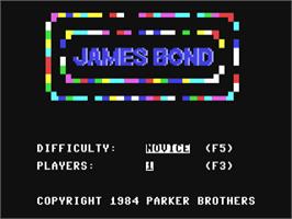 Title screen of James Bond on the Commodore 64.