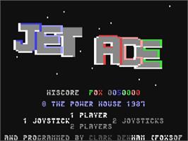 Title screen of Jet Ace on the Commodore 64.