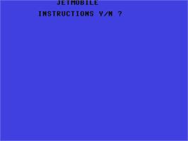 Title screen of Jetmobile on the Commodore 64.