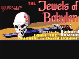 Title screen of Jewels Of Babylon on the Commodore 64.