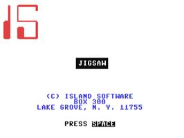 Title screen of Jigsaw on the Commodore 64.