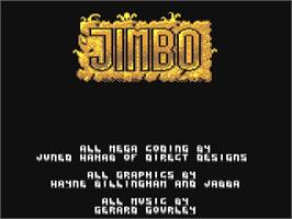 Title screen of Jimbo on the Commodore 64.