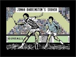 Title screen of Jonah Barrington's Squash on the Commodore 64.