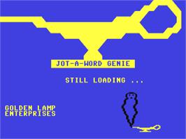 Title screen of Jot-a-word Genie on the Commodore 64.
