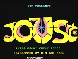 Title screen of Jouste on the Commodore 64.