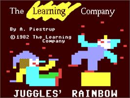Title screen of Juggles' Rainbow on the Commodore 64.