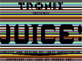 Title screen of Juice! on the Commodore 64.