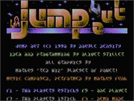 Title screen of Jump Out on the Commodore 64.