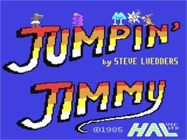 Title screen of Jumpin' Jimmy on the Commodore 64.