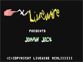Title screen of Jumpin Jack on the Commodore 64.
