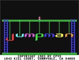 Title screen of Jumpman on the Commodore 64.