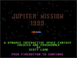 Title screen of Jupiter Mission 1999 on the Commodore 64.