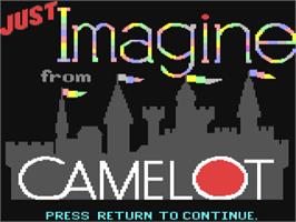 Title screen of Just Imagine on the Commodore 64.