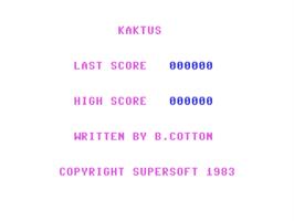 Title screen of Kaktus on the Commodore 64.