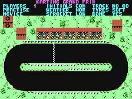 Title screen of Karting Grand Prix on the Commodore 64.