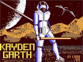 Title screen of Kayden Garth on the Commodore 64.