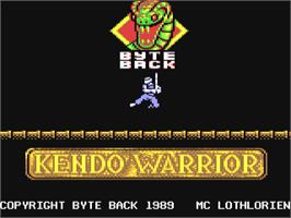 Title screen of Kendo Warrior on the Commodore 64.
