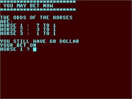 Title screen of Kentucky Derby (Addison-Wesley) on the Commodore 64.