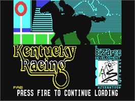 Title screen of Kentucky Racing on the Commodore 64.