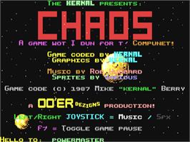 Title screen of Kernal's Chaos on the Commodore 64.