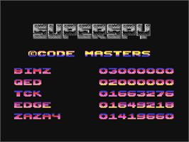 Title screen of Kgb Superspy on the Commodore 64.