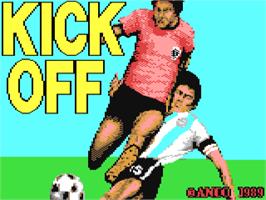 Title screen of Kick Off on the Commodore 64.