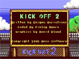 Title screen of Kick Off 2 on the Commodore 64.