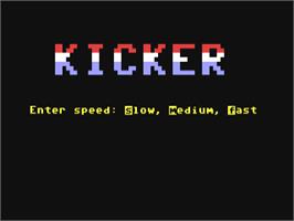 Title screen of Kicker on the Commodore 64.