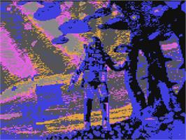 Title screen of Kill The Saucers on the Commodore 64.