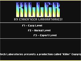 Title screen of Killer (BIW) on the Commodore 64.