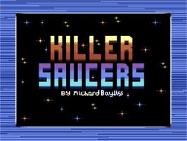 Title screen of Killer Saucers on the Commodore 64.