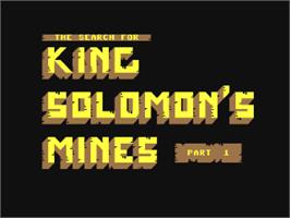 Title screen of King Solomon's Mines on the Commodore 64.