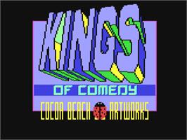 Title screen of Kings Of Comedy on the Commodore 64.