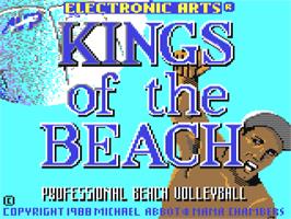 Title screen of Kings of the Beach on the Commodore 64.
