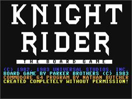 Title screen of Knight Rider - The Board Game (2009) on the Commodore 64.