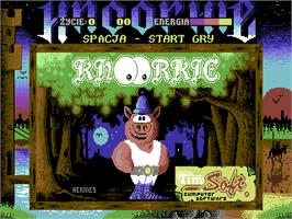 Title screen of Knoorkie on the Commodore 64.