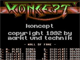 Title screen of Koncept on the Commodore 64.