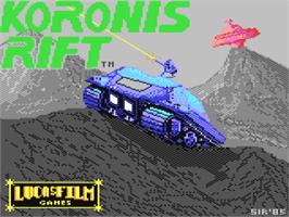 Title screen of Koronis Rift on the Commodore 64.