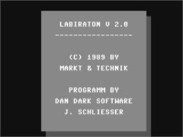 Title screen of Labiraton on the Commodore 64.